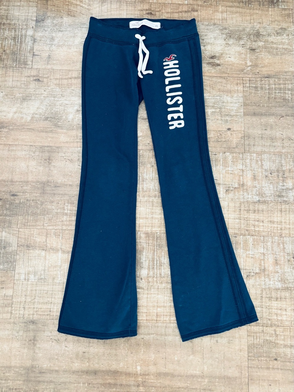 VTG Y2K Hollister navy blue cotton flare sweat pants size XS - Picture 2 of 4